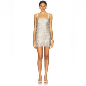 ALLSAINTS Opeline Dress in White & Gold
